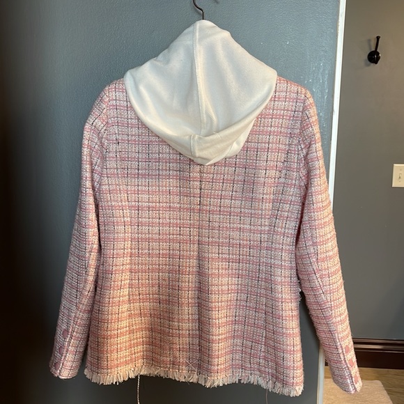 New trendy plaid jacket, removable hoodie. Size S, Central Park West NY brand - Picture 2 of 7